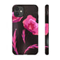 Floral iPhone Case | Tough Cases with Pink Poppy Design, Elegant Flower Phone Cover, Gift for Her, Spring Accessories, Chic Tech