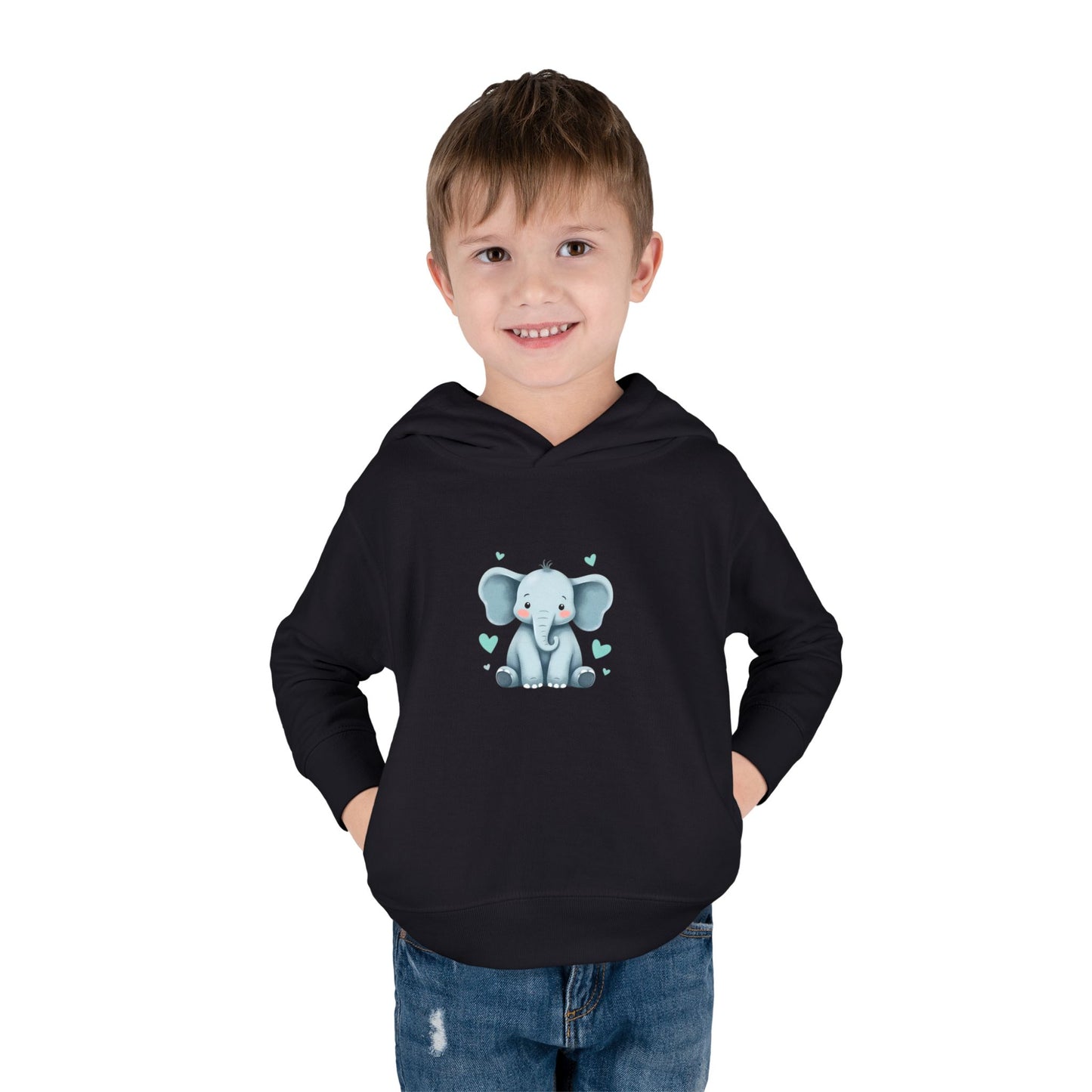 Adorable Elephant Toddler Fleece Hoodie, Kids Pullover, Baby Shower Gift, Birthday Present, Cute Animal Apparel, Cozy Toddler Wear