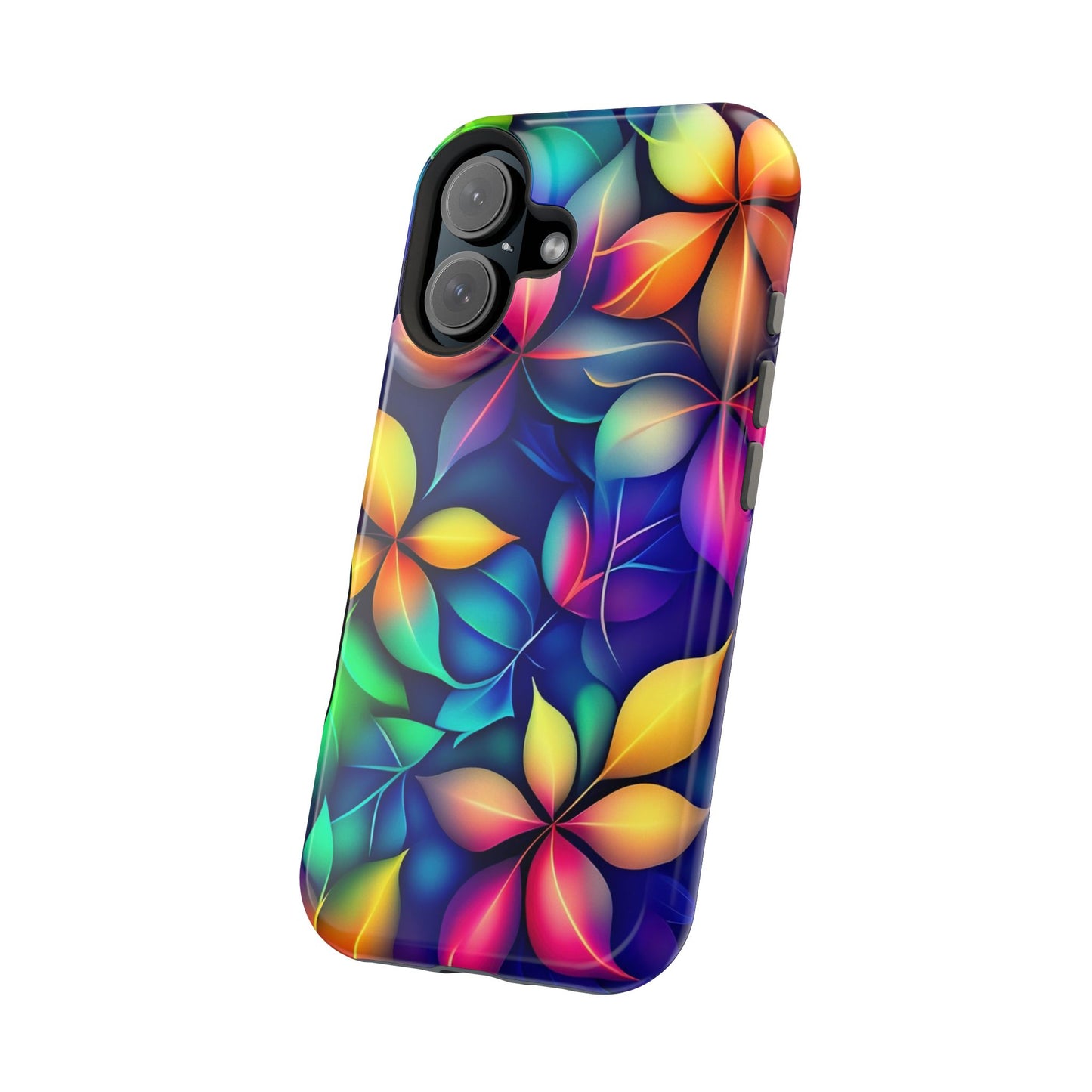 Floral Prism Magnetic Impact-Resistant Phone Case — Colorful Gradient Petal Design