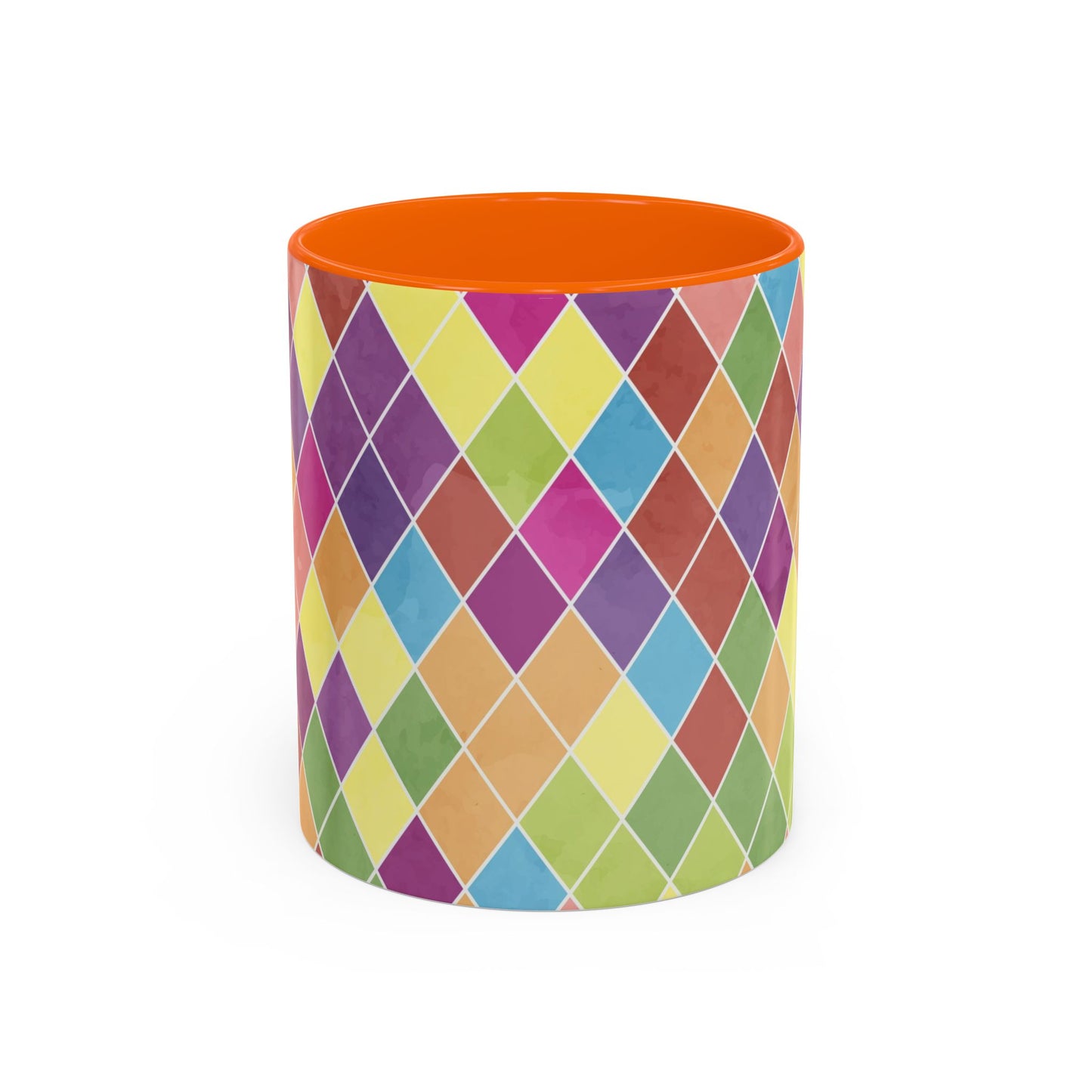 Colorful Diamond Pattern Coffee Mug, Coffee Lover Gift, Bright Kitchen Decor, Artistic Mug, Vibrant Drinkware