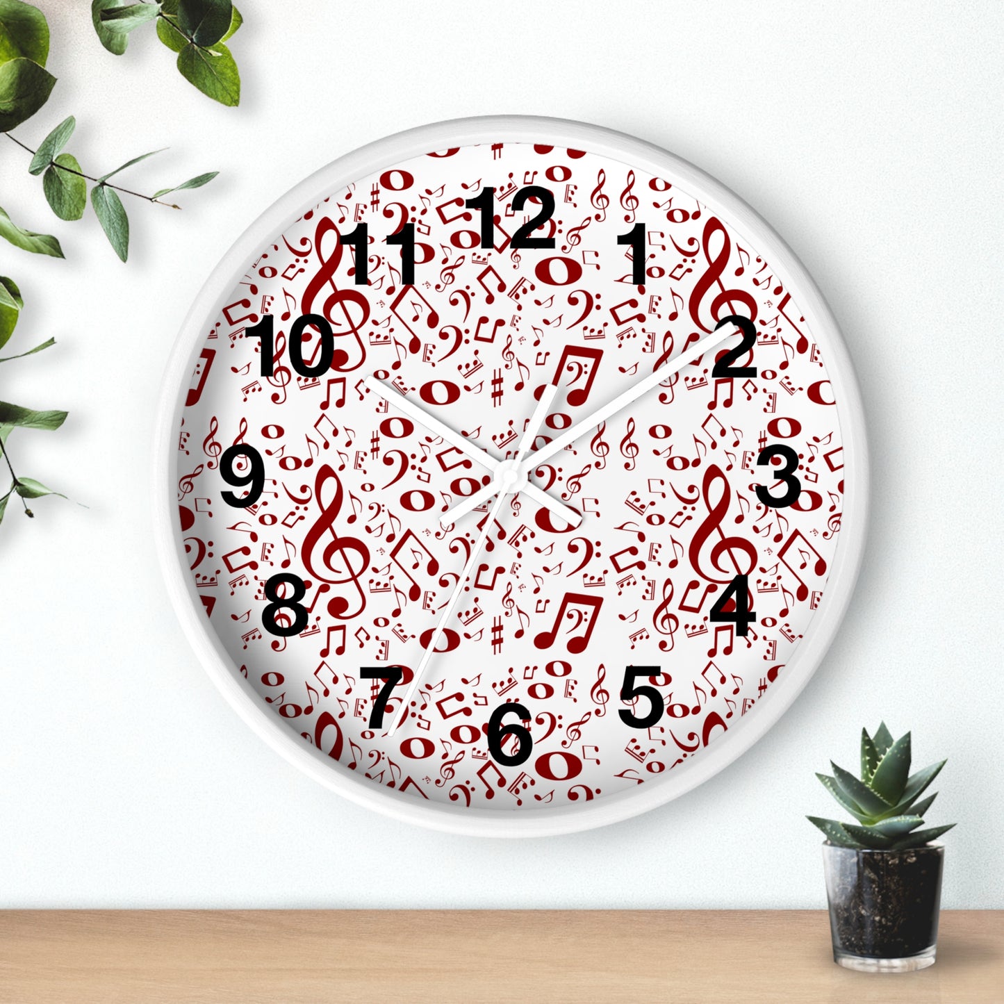 Musical Notes Wall Clock, Unique Gift for Musicians, Home Decor, Music Lover's Gift, Birthday, Housewarming, Office Decoration