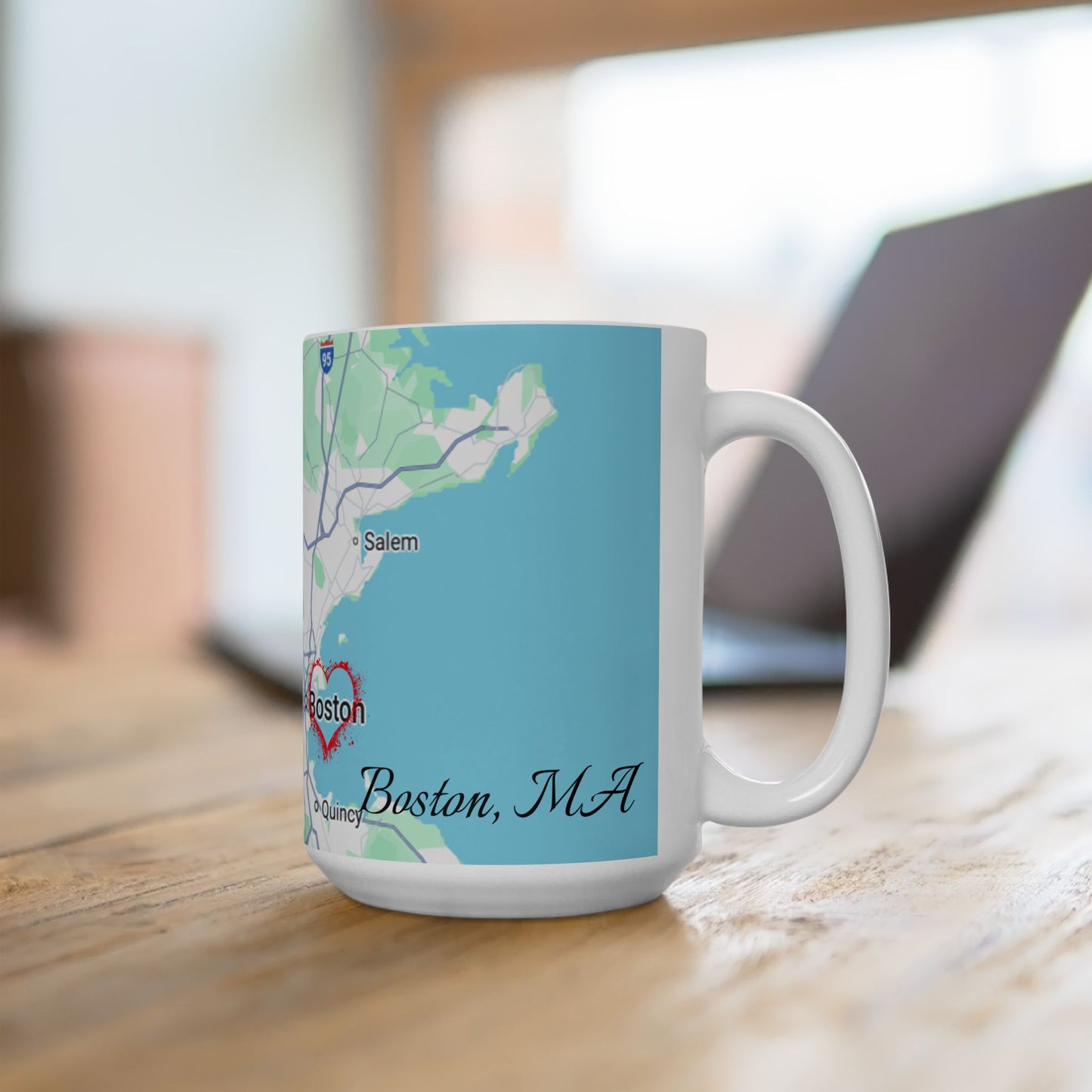 Boston Map-Printed Ceramic Mug - Custom Location Gift, Coffee Lover's Travel Mug, Personalized Home Decor, Geography Gift