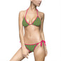 Vibrant Green Polka Dot Women's Bikini, Summer Swimwear, Beach Ready, Pool Party Essential, Vacation Must-Have