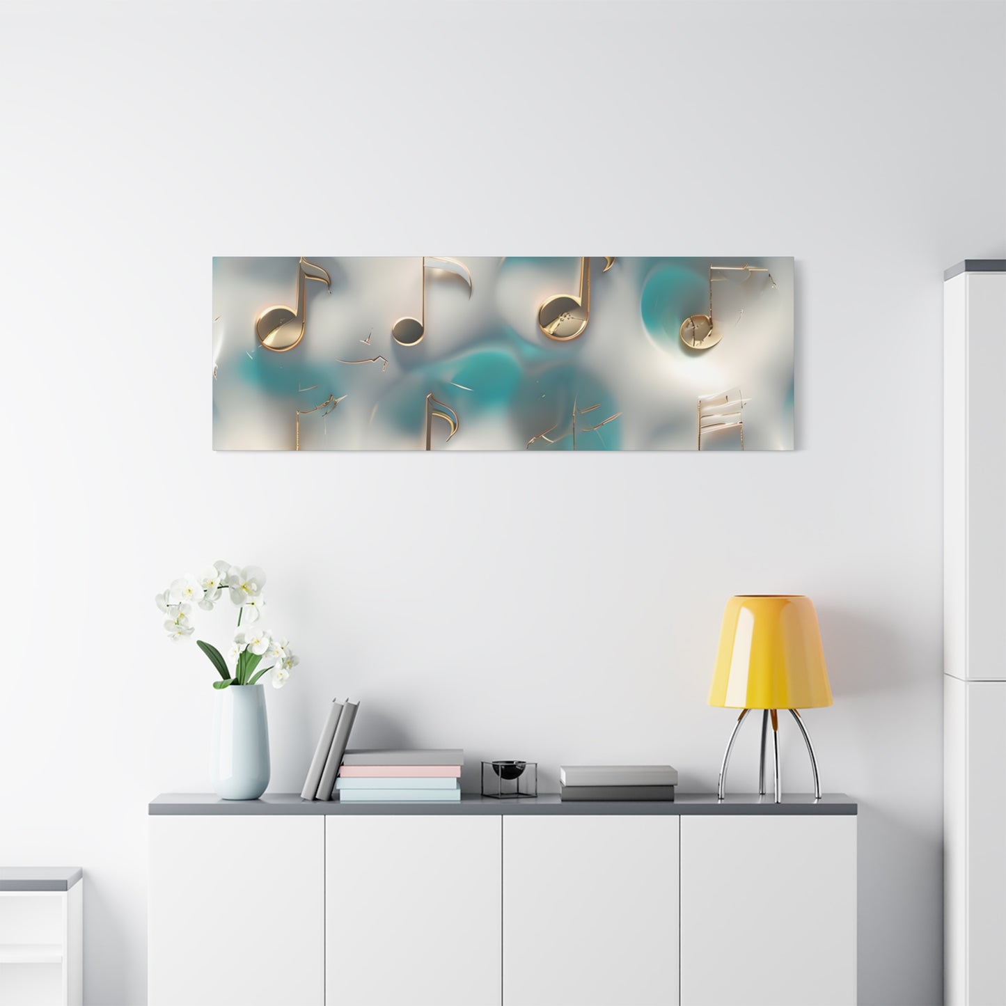 Musical Notes Wall Art Canvas, Elegant Home Decor, Perfect for Musicians, Music Lovers, Gifts for Music Teachers, Unique Art Piece