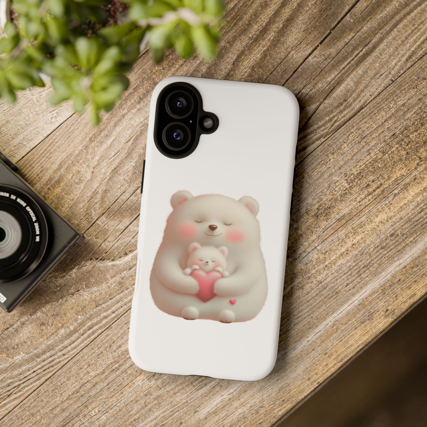 Cute Bear Phone Case, Tough Cases, Animal Lover Gift, Kids Accessories, Mother’s Day, Heartwarming Design