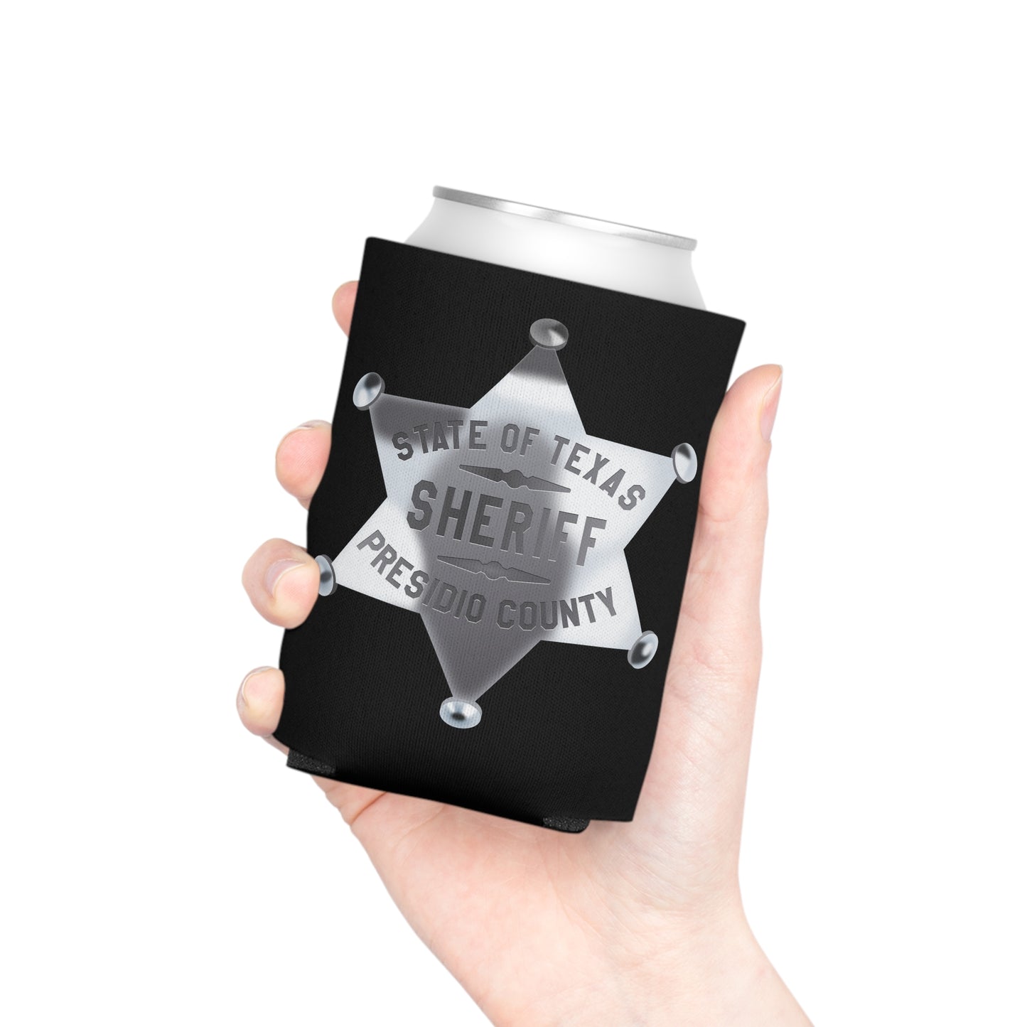 Sheriff Badge Can Cooler, Texas Sheriff Cooler, BBQ Coolers, Party Drink Holder, Outdoor Event Gifts, Custom Koozie
