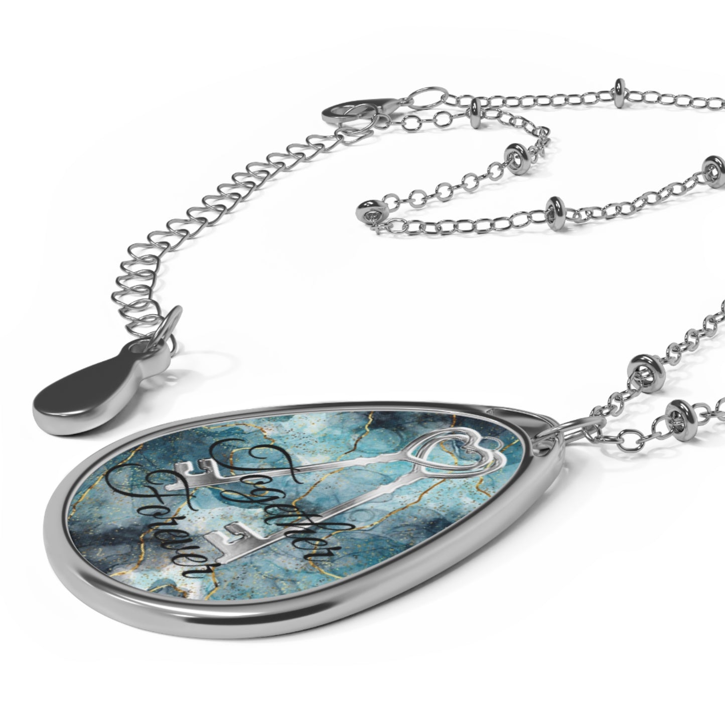 Everlasting Bond Oval Necklace - Together Forever Jewelry, Couples Gift