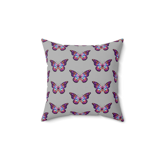 Colorful Butterfly Pattern Square Pillow Home Decor,  Boho Decor, Cushion, Throw Pillow