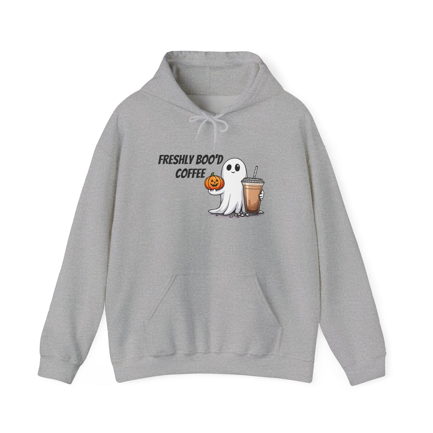 Ghostly Coffee Unisex Hoodie, Halloween Sweatshirt, Cute Fall Apparel, Cozy Casual Wear, Gift for Coffee Lovers, Fun Spooky Style