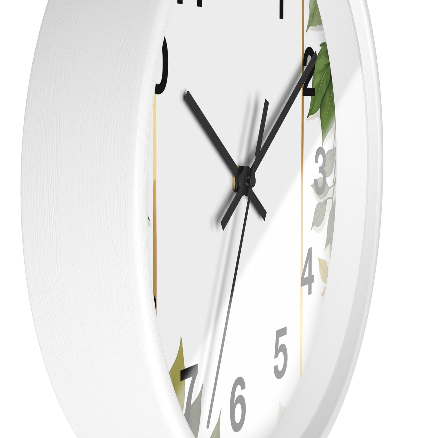 Elegant Leafy Wall Clock | Home Décor, Gift for Her, Modern Rustic Design, Nature Lover Wall Art, Stylish Timepiece