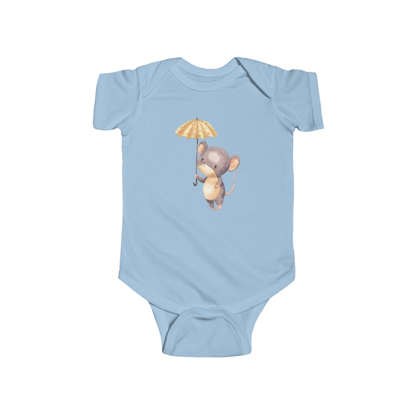 Cute Baby Bodysuit with Adorable Mouse and Umbrella Design, Infant Outfit, Baby Shower Gift, Newborn Clothes, Cute Baby Gift