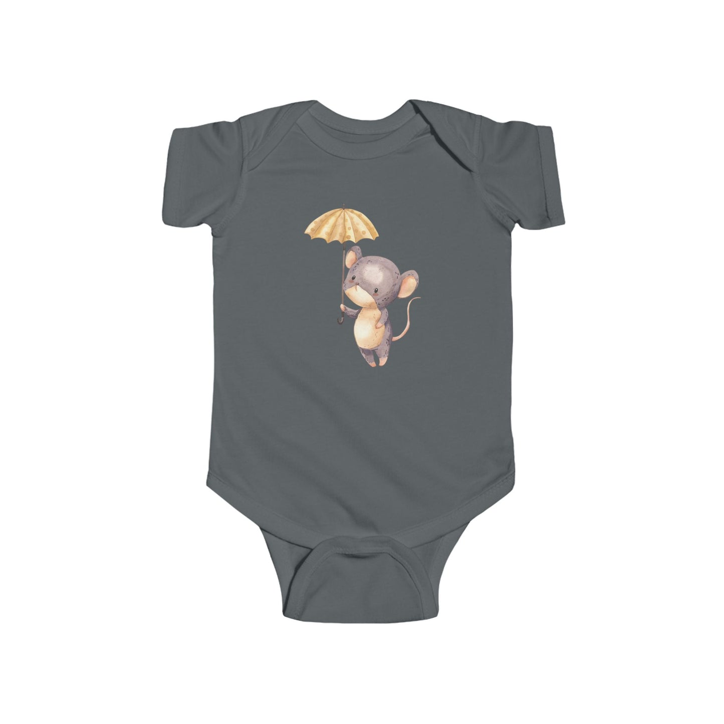 Cute Baby Bodysuit with Adorable Mouse and Umbrella Design, Infant Outfit, Baby Shower Gift, Newborn Clothes, Cute Baby Gift