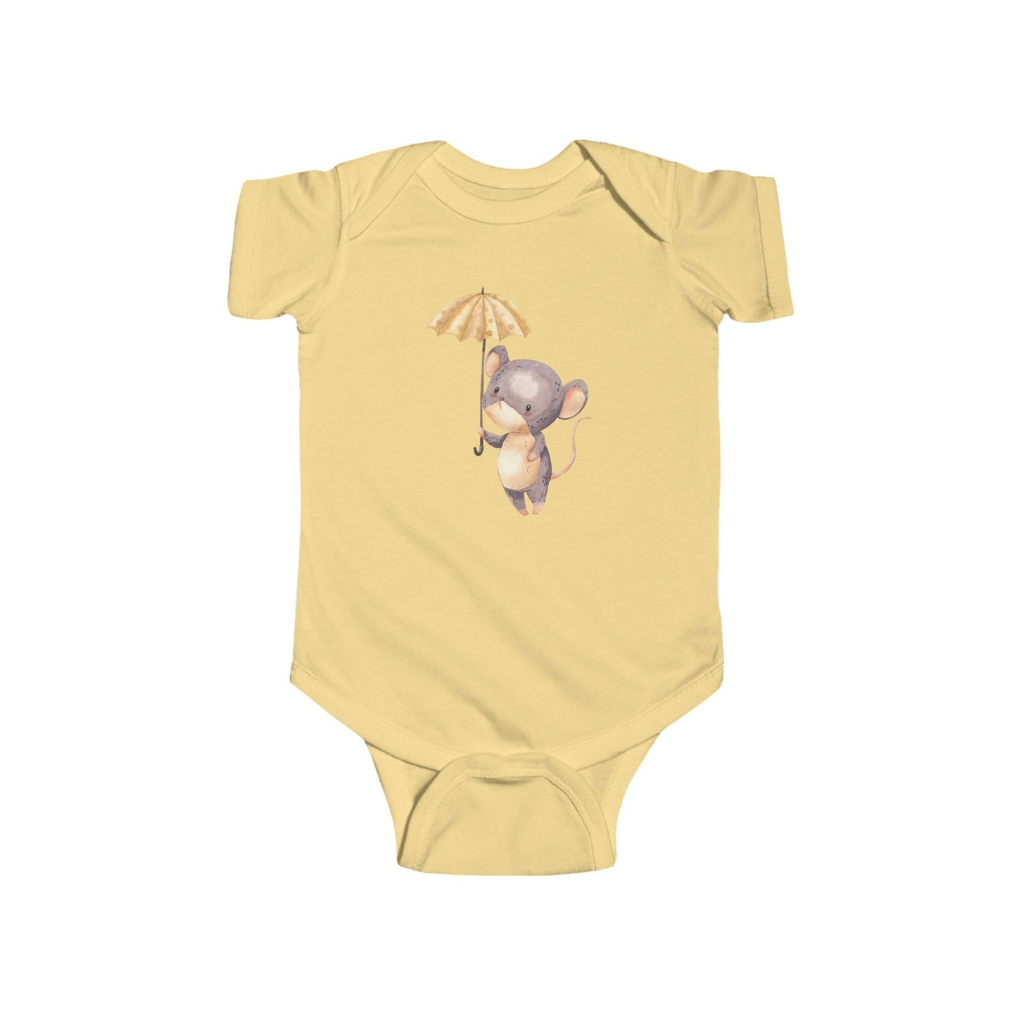 Cute Baby Bodysuit with Adorable Mouse and Umbrella Design, Infant Outfit, Baby Shower Gift, Newborn Clothes, Cute Baby Gift