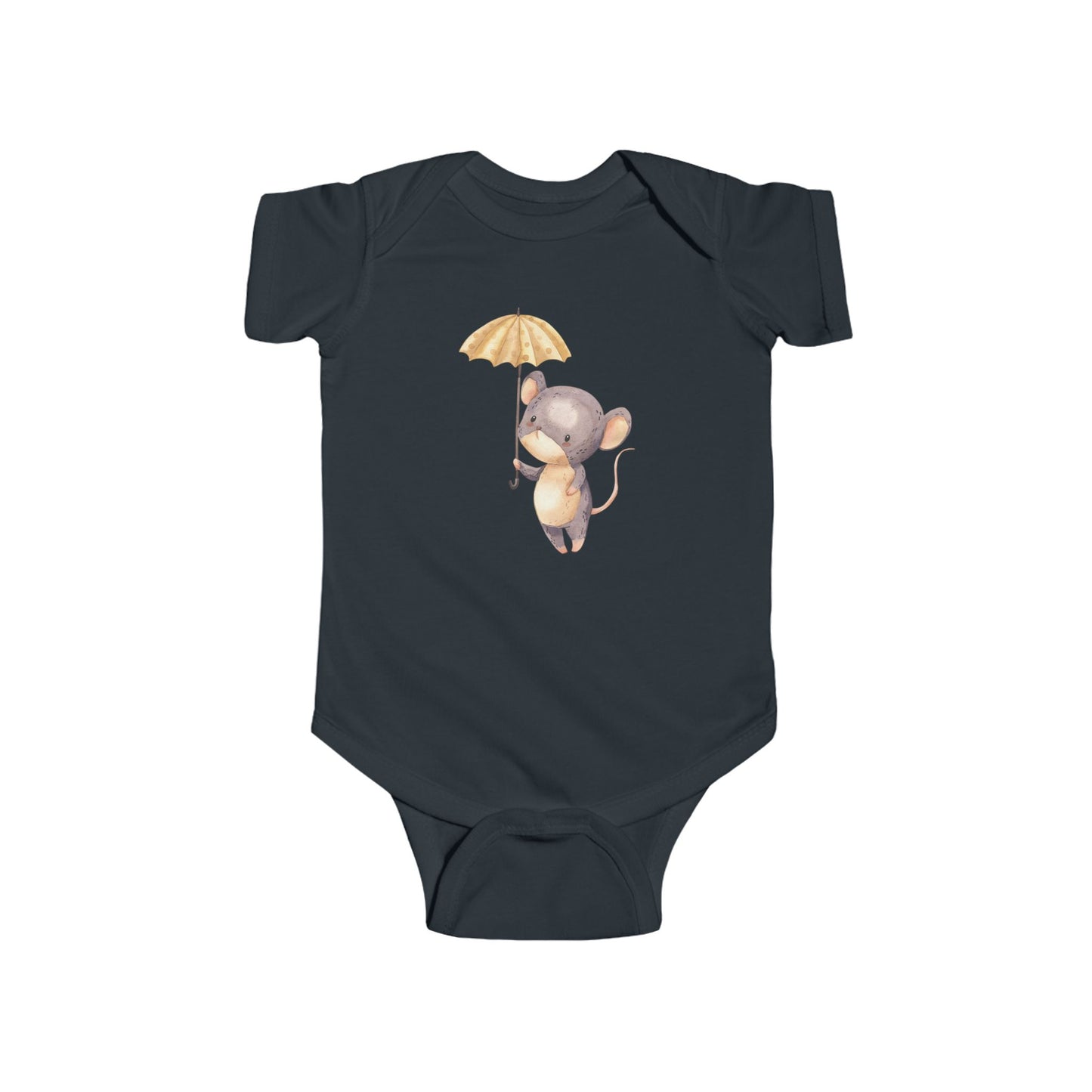 Cute Baby Bodysuit with Adorable Mouse and Umbrella Design, Infant Outfit, Baby Shower Gift, Newborn Clothes, Cute Baby Gift