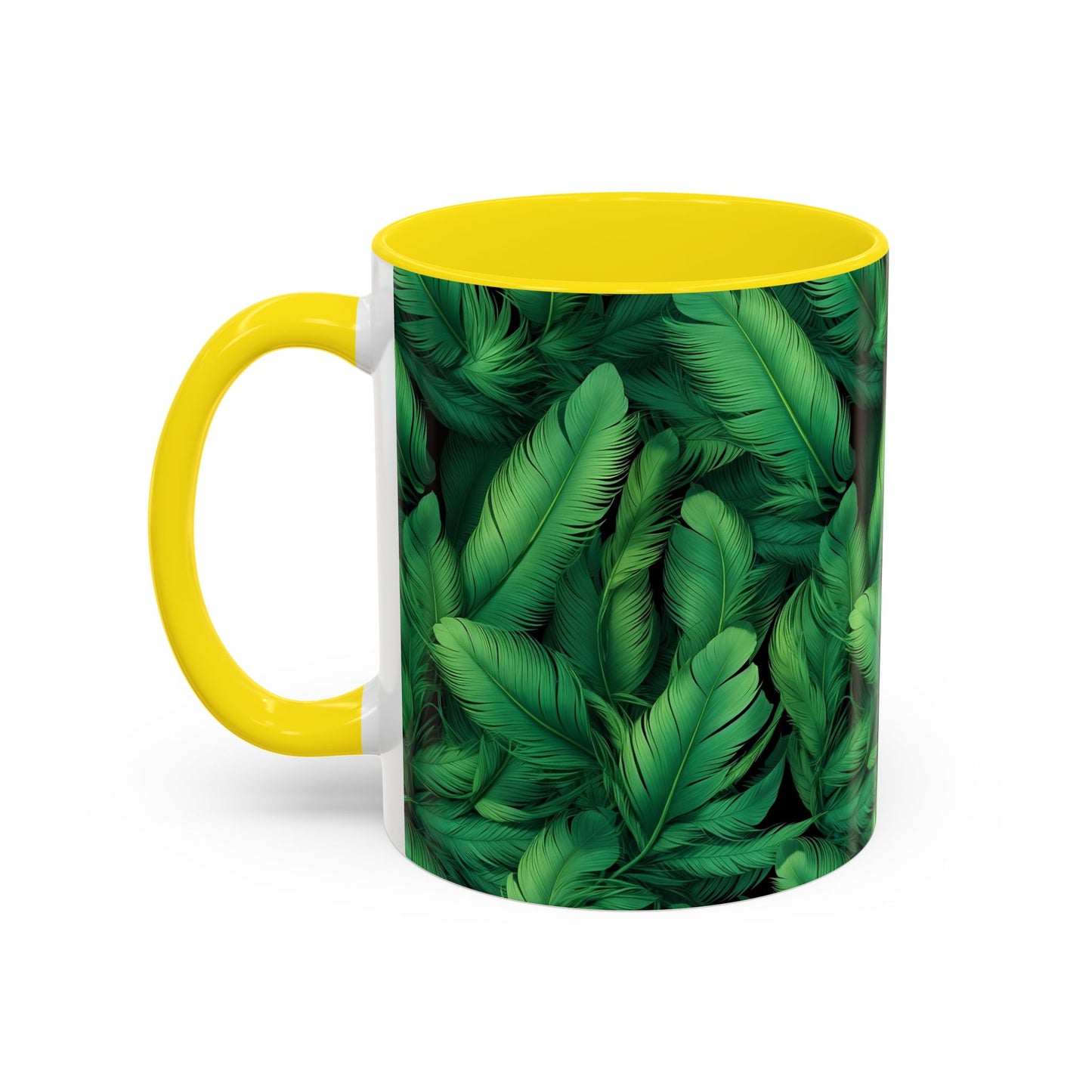 Tropical Leaf Coffee Mug - Green Botanical Drinkware, Ideal Gift for Nature Lovers, Home Decor, Tropical Theme, Eco-Friendly Beverage