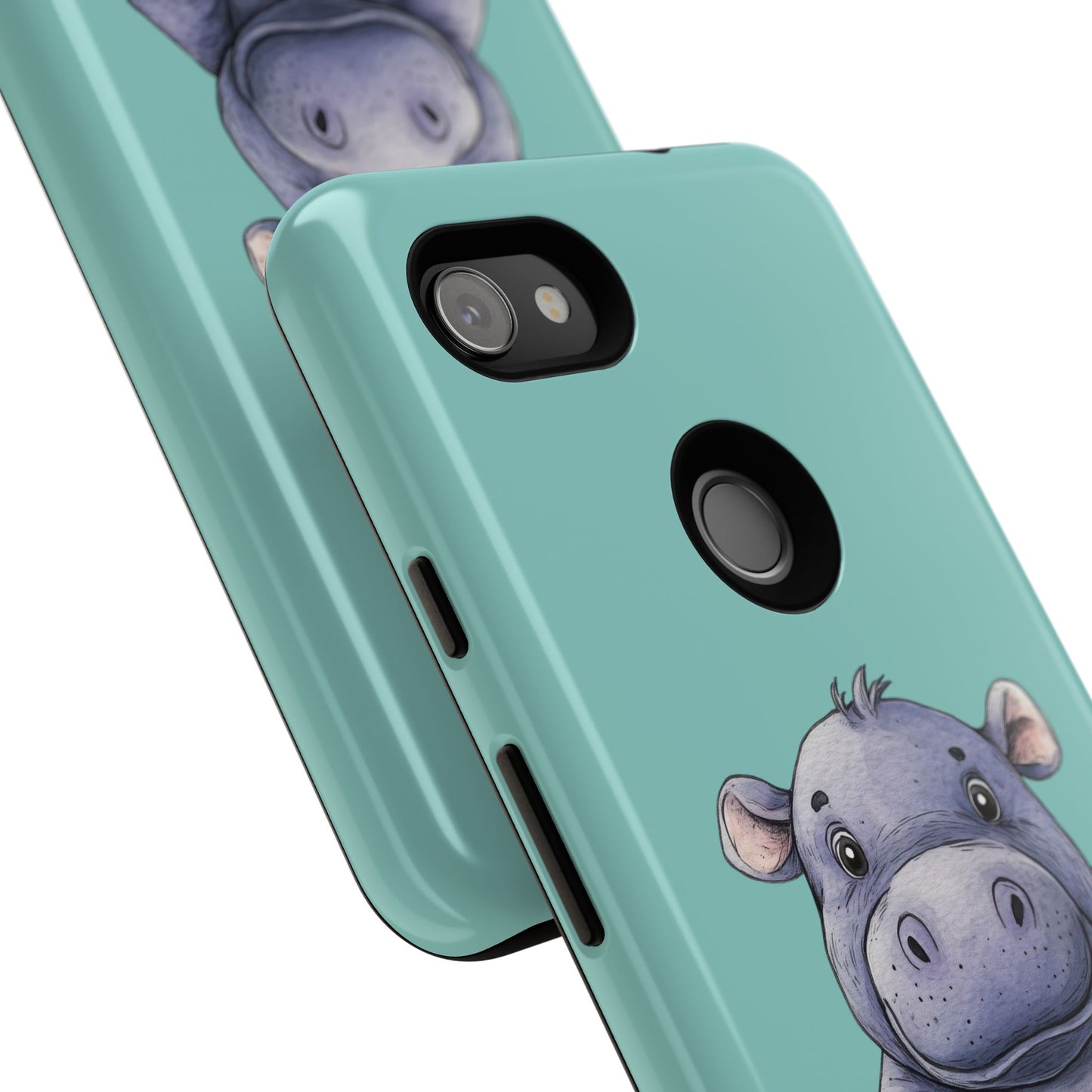 Cute Hippo Phone Case, Tough Phone Cover, Fun Animal Case, Gift for Kids, Cute Decor, Birthday Present