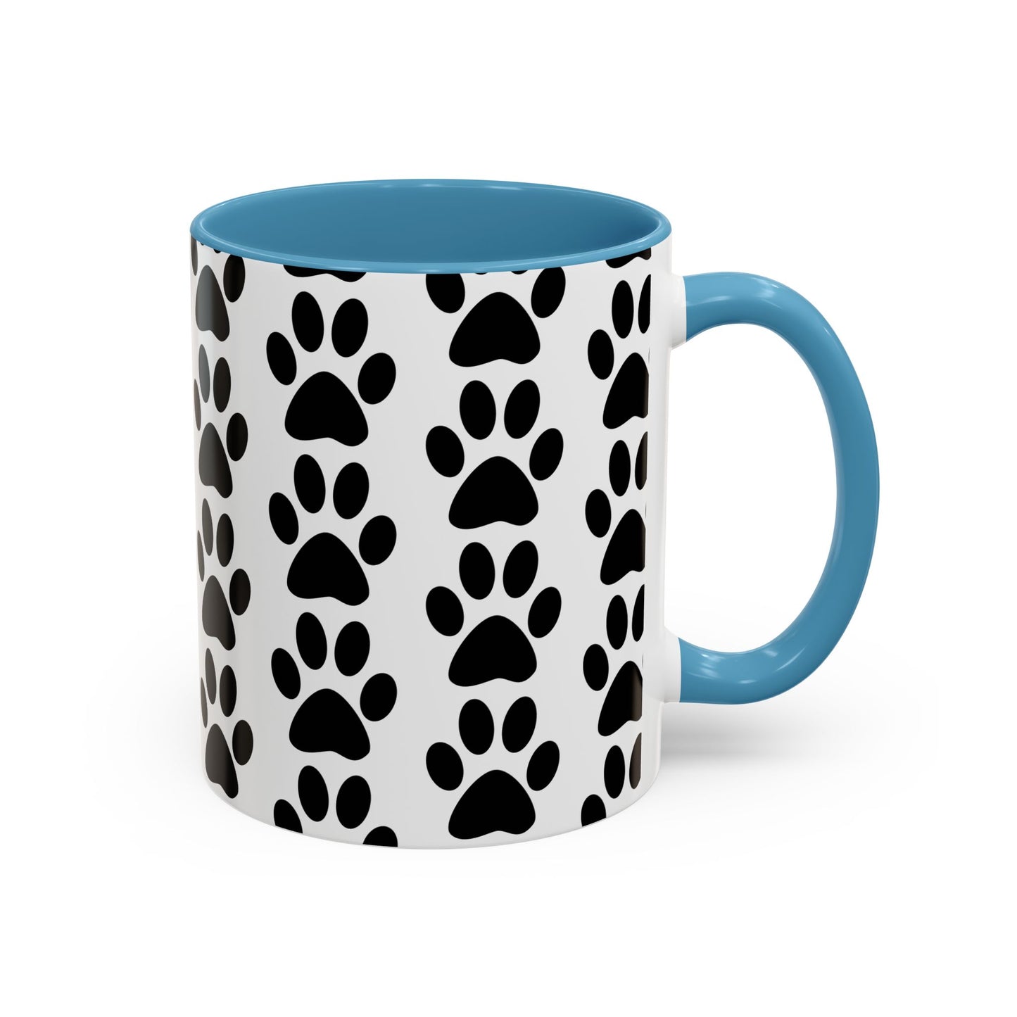 Paw Print Accent Coffee Mug - Dog Lover Gift, Black and White Pet Mug, Cute Animal Decor, Personalized Pet Owner Present, Coffee Tea Cup