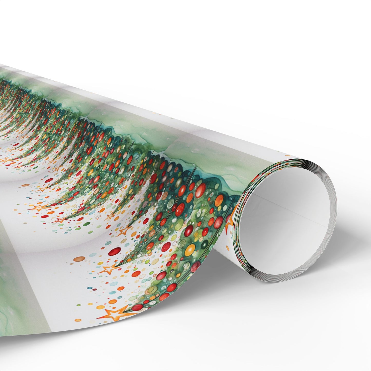 Christmas Tree Confetti Wrapping Paper Roll — Festive Holiday Gift Wrap