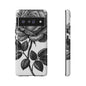 Elegant Floral Phone Case - Tough Cases, Black Rose Design, Floral Phone Cover, Stylish Phone Accessory, Gift for Her, Mother's Day