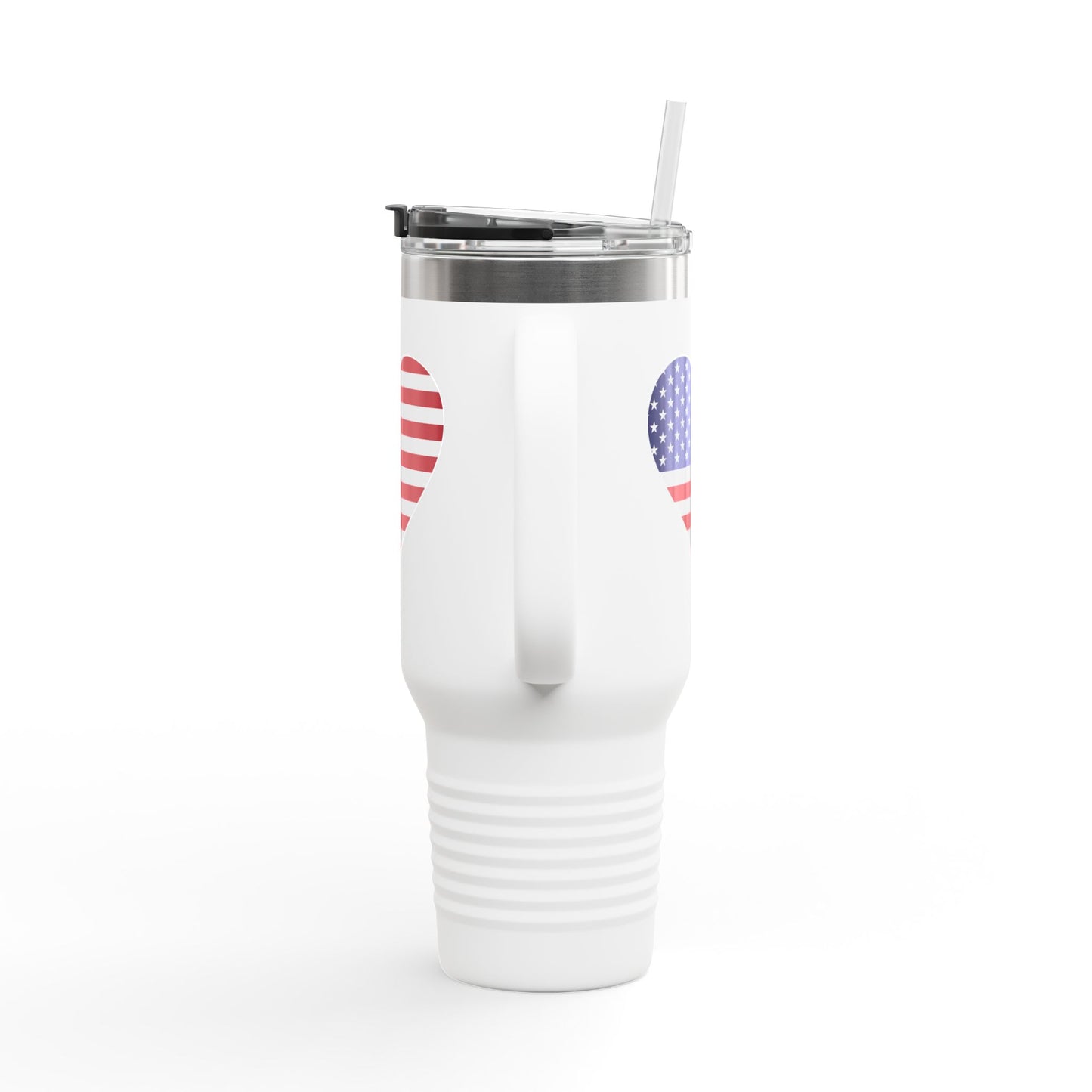 Insulated Travel Mug, 40oz - Heart American Flag