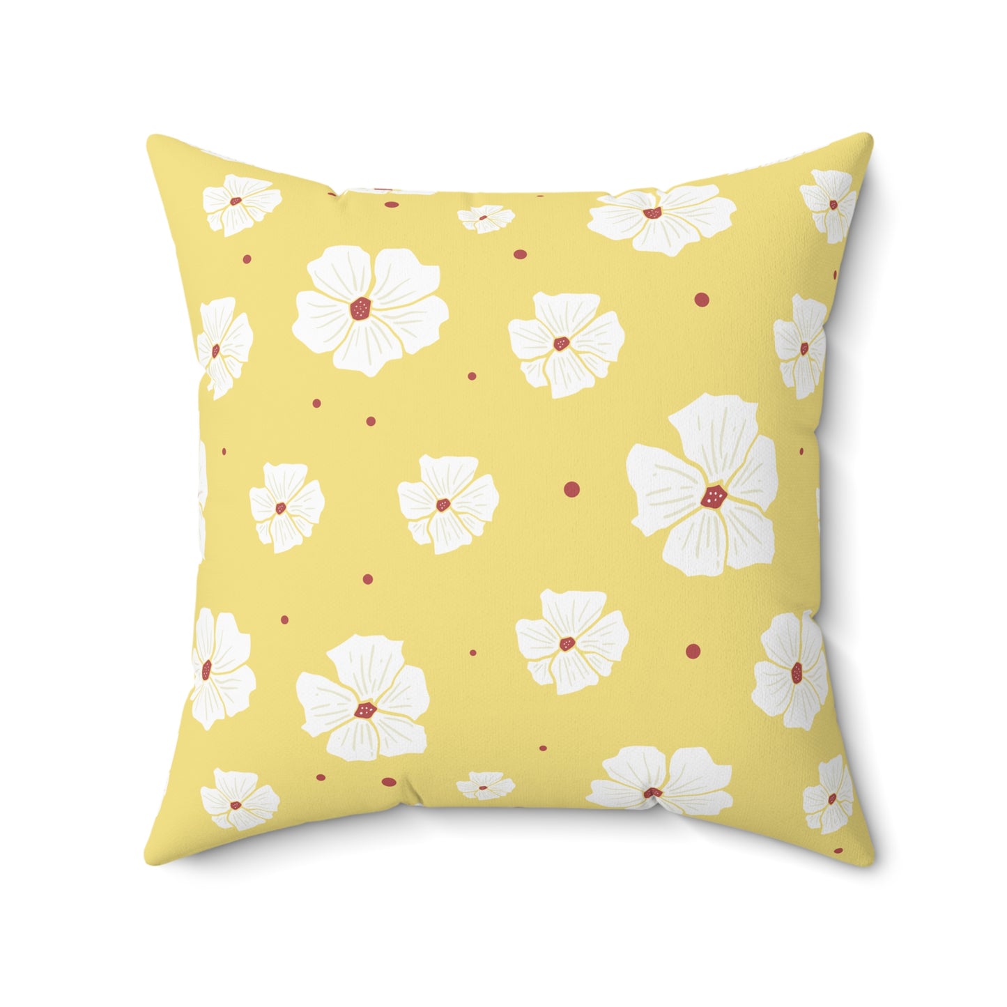 Floral Yellow Square Pillow – Cozy Home Decor, Gift for Her, Spring Accent, Mother's Day, Tropical Vibe