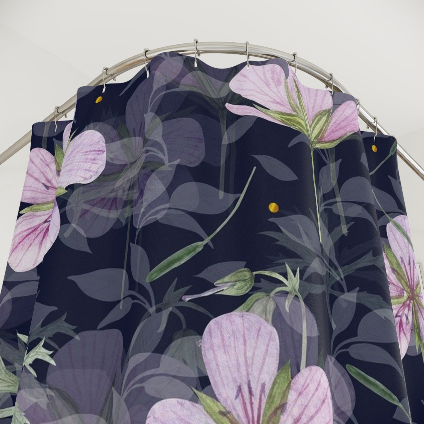 Botanical Floral Shower Curtain, Custom Bathroom Decor, Elegant Floral Design, Home & Living Gift, Spring Decor