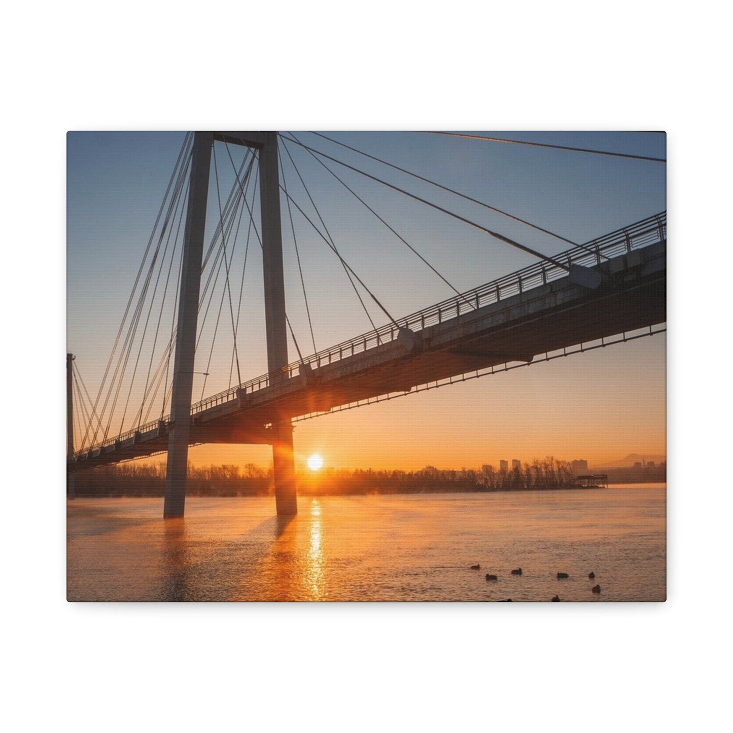 Sunrise Bridge Canvas Wall Art — Matte Stretched Canvas