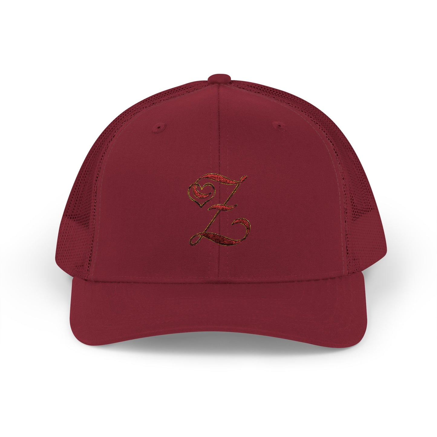 Embroidered 'Z' Snapback Trucker Cap — Vintage Monogram Initial Hat
