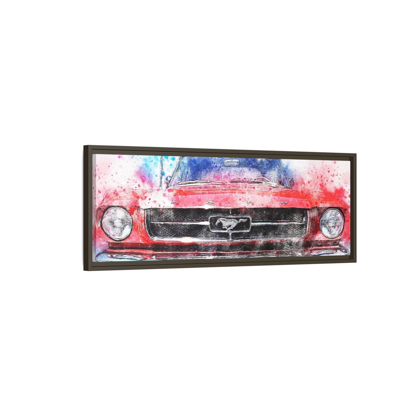 Matte Canvas, Framed Mustang Car