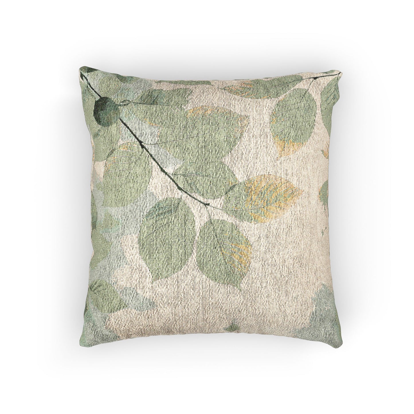 Leafy Woven Pillow for Cozy Homes, Nature-Inspired Decorative Cushion, Plant Lover Gift, Home Decor, Relaxing Atmosphere