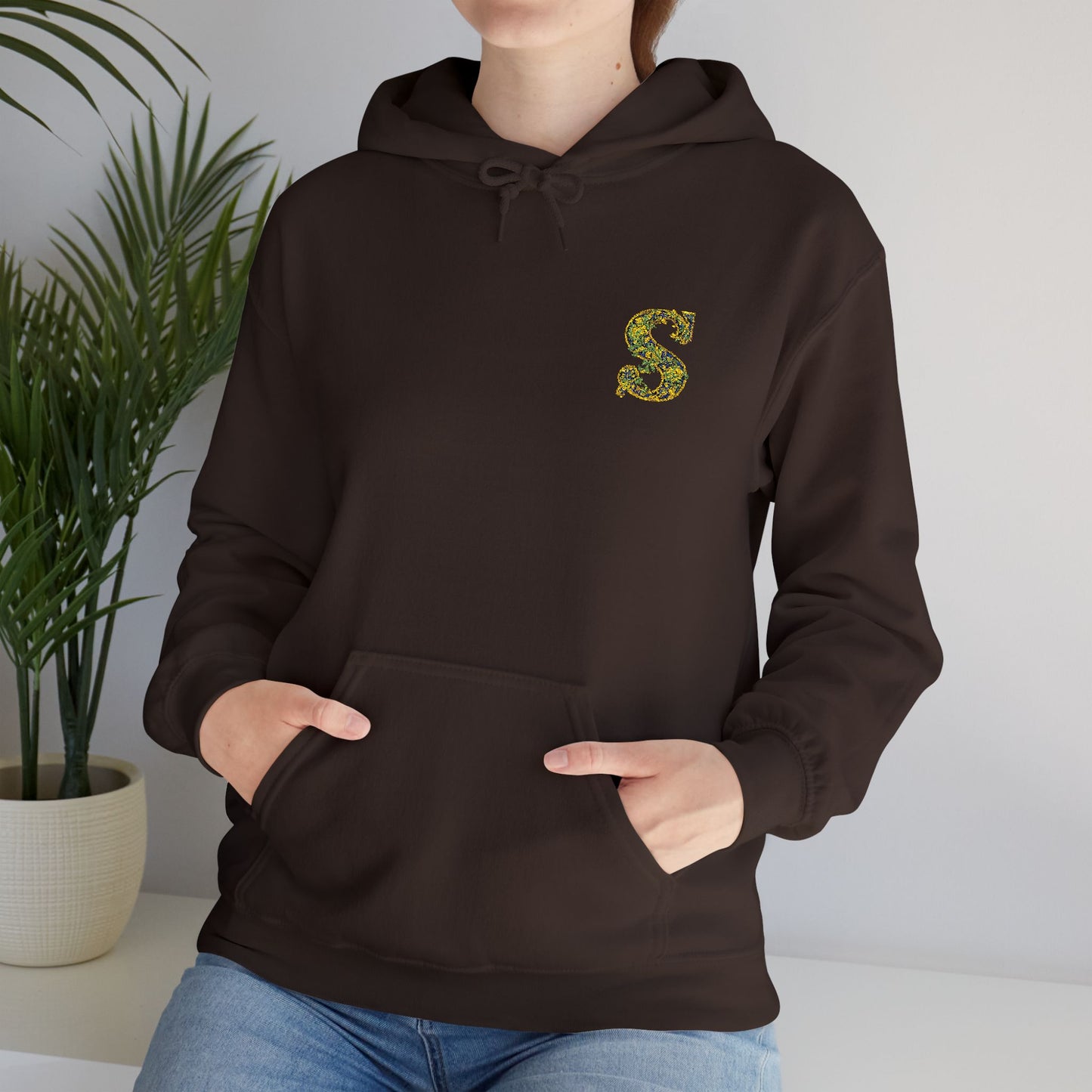 Floral S Initial Hoodie — Monogrammed Flower Letter Sweatshirt