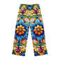 Vibrant Floral Women's Pajama Pants, Bohemian Sleepwear