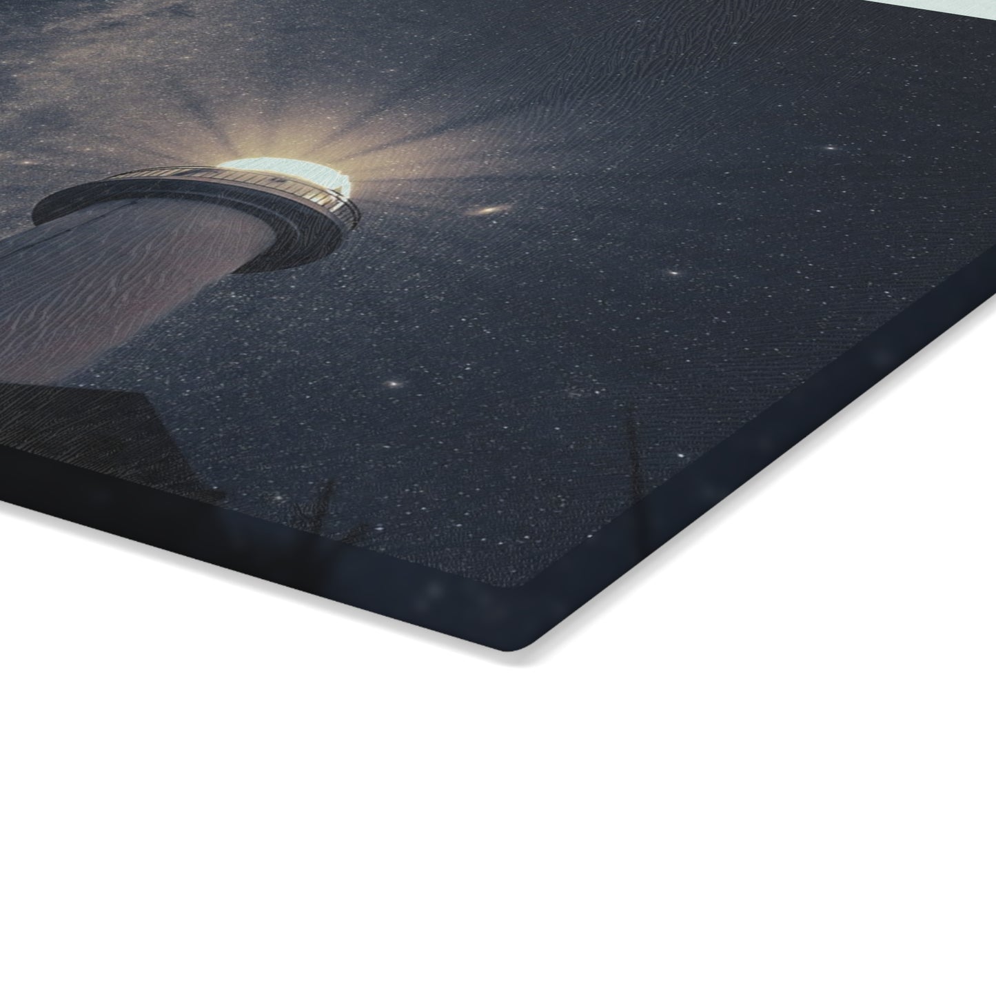 Lighthouse Glass Cutting Board - Unique Kitchen Decor, Gift for Home Cooks, Coastal Theme, Wedding Present, Nautical Kitchen Gift