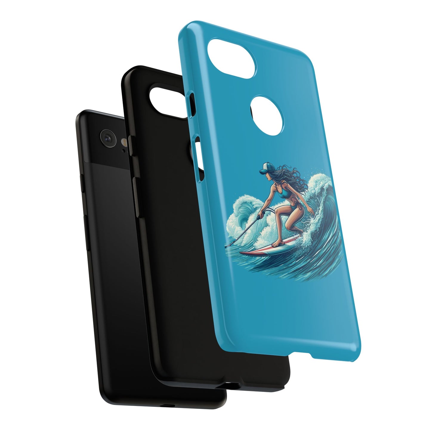 Surfing Phone Case, Coastal Vibes Phone Cover, Tough Cases for Beach Lovers, Ocean Art Phone Accessories, Summer Gift Idea
