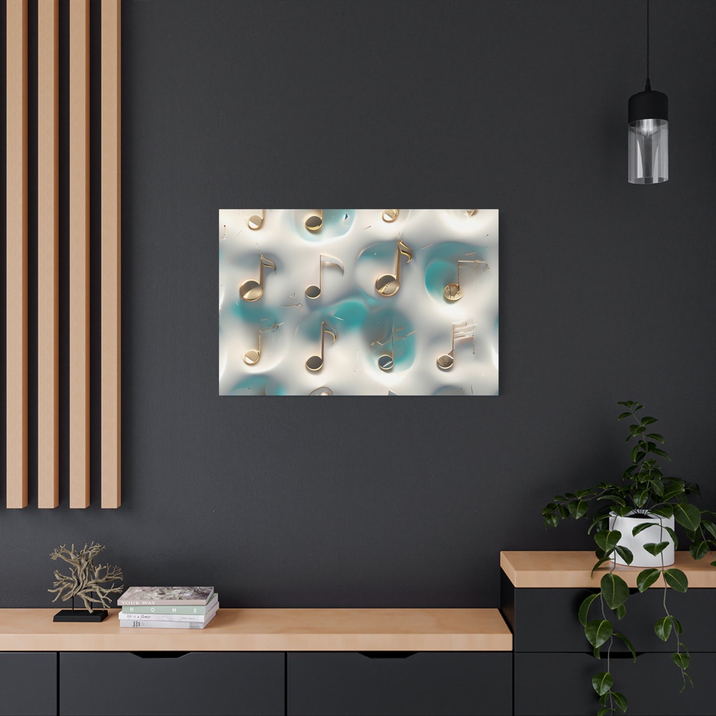 Musical Notes Wall Art Canvas, Elegant Home Decor, Perfect for Musicians, Music Lovers, Gifts for Music Teachers, Unique Art Piece