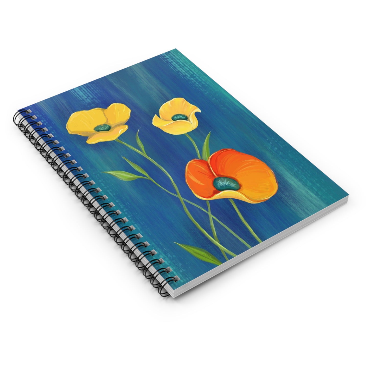 Floral Spiral Notebook - Ruled Line, Journal, Stationery, Gift Idea, Writing Pad, Art Supplies