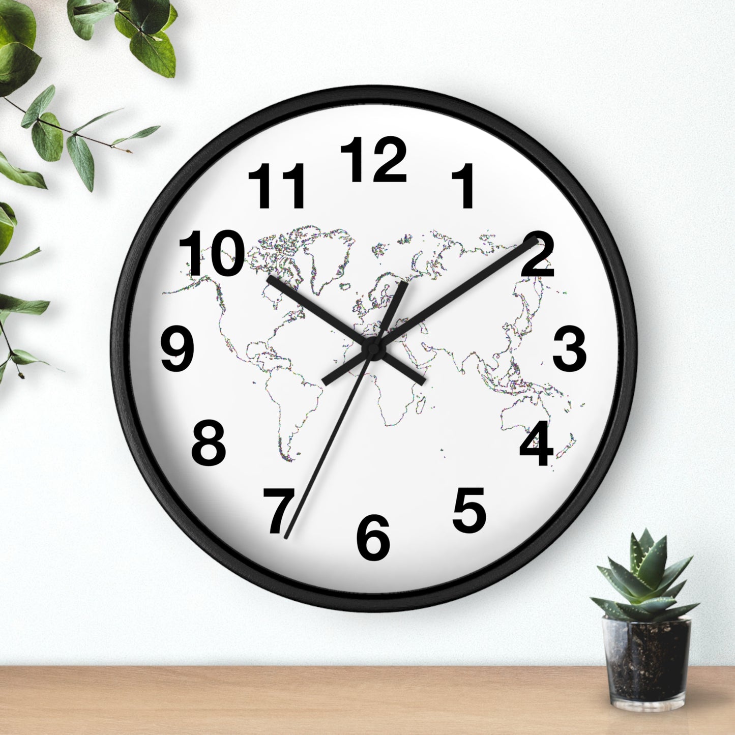 World Map Wall Clock, Unique Home Decor, Travel Enthusiast Gift, Modern Timepiece, Educational Wall Art