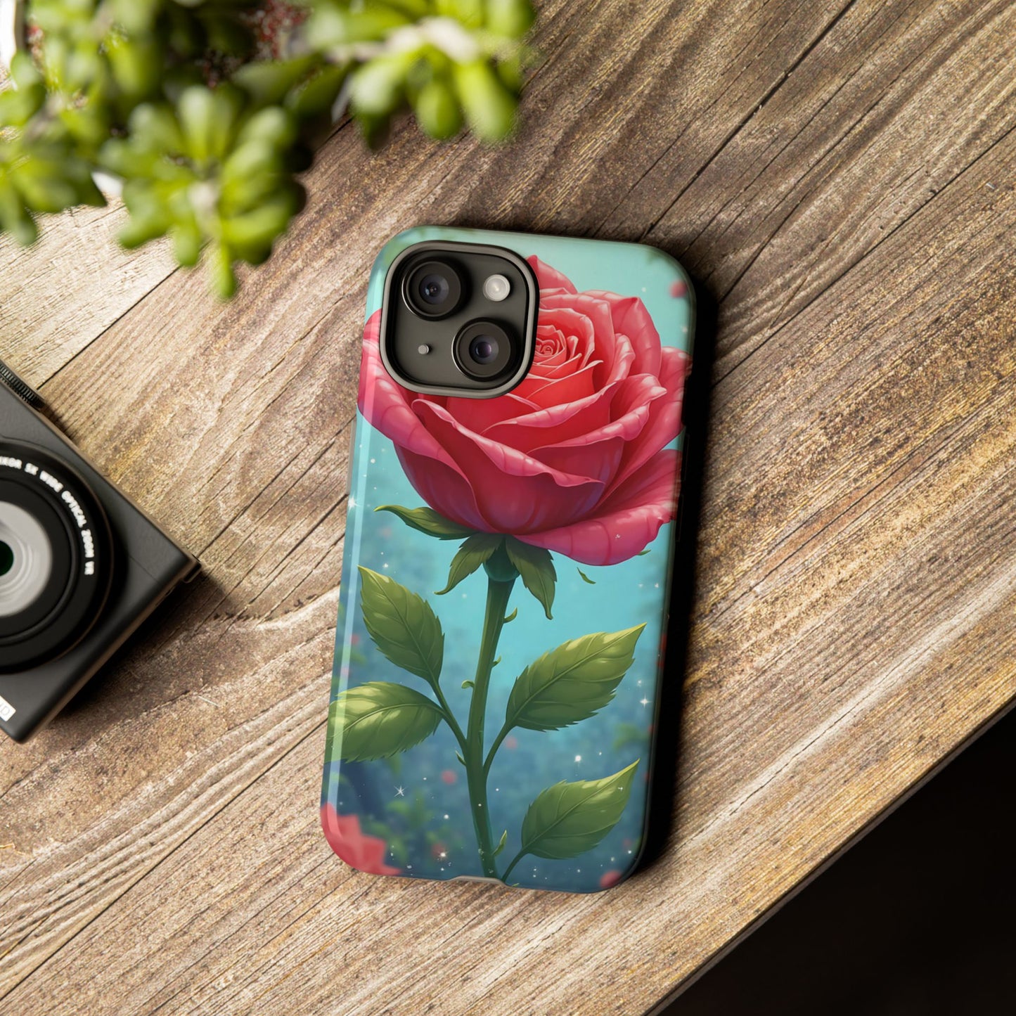 Floral Phone Case, Tough Cases with Elegant Rose Design, Stylish iPhone Cover, Rose Flower Gift for Nature Lovers, Unique Mobile Accessories