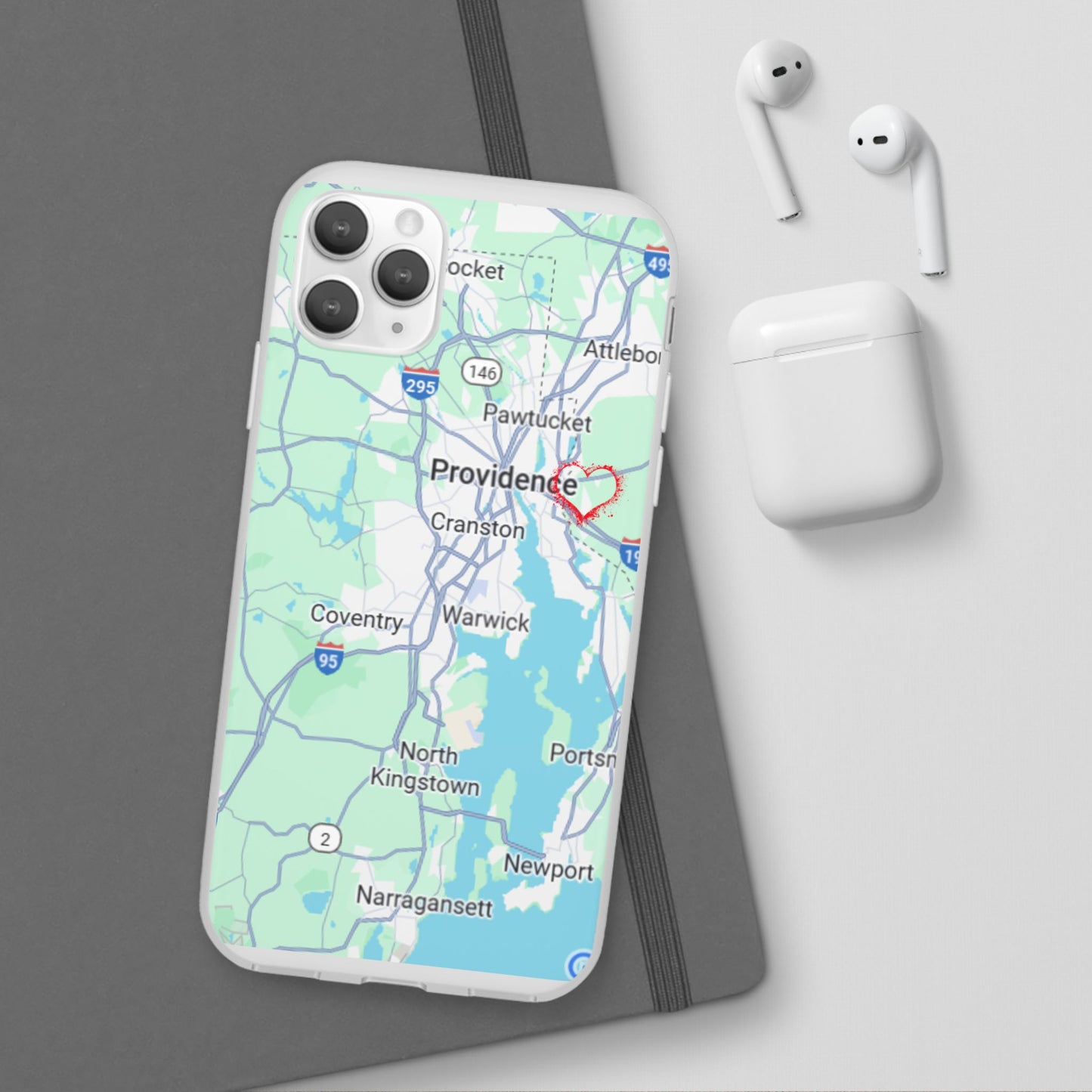 Providence Heart Map Phone Case - Custom Flexible Smartphone Protector, Gift for Her, Map Lover's Accessory, Personalized Case, Travel [...]