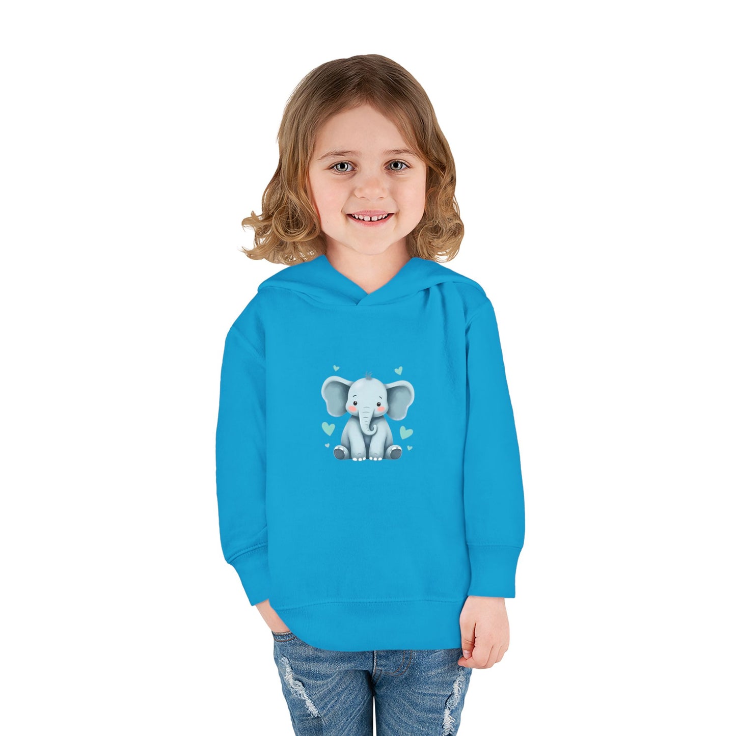 Adorable Elephant Toddler Fleece Hoodie, Kids Pullover, Baby Shower Gift, Birthday Present, Cute Animal Apparel, Cozy Toddler Wear
