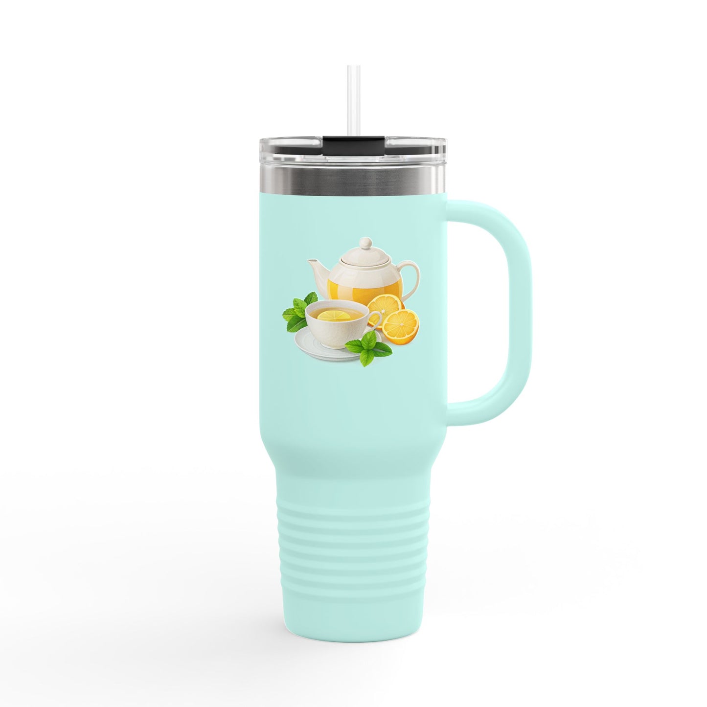 Lemonade Insulated Travel Mug, Perfect for Hot Drinks, Summer Picnics, Outdoor Adventures, Gifts for Tea Lovers, 40oz