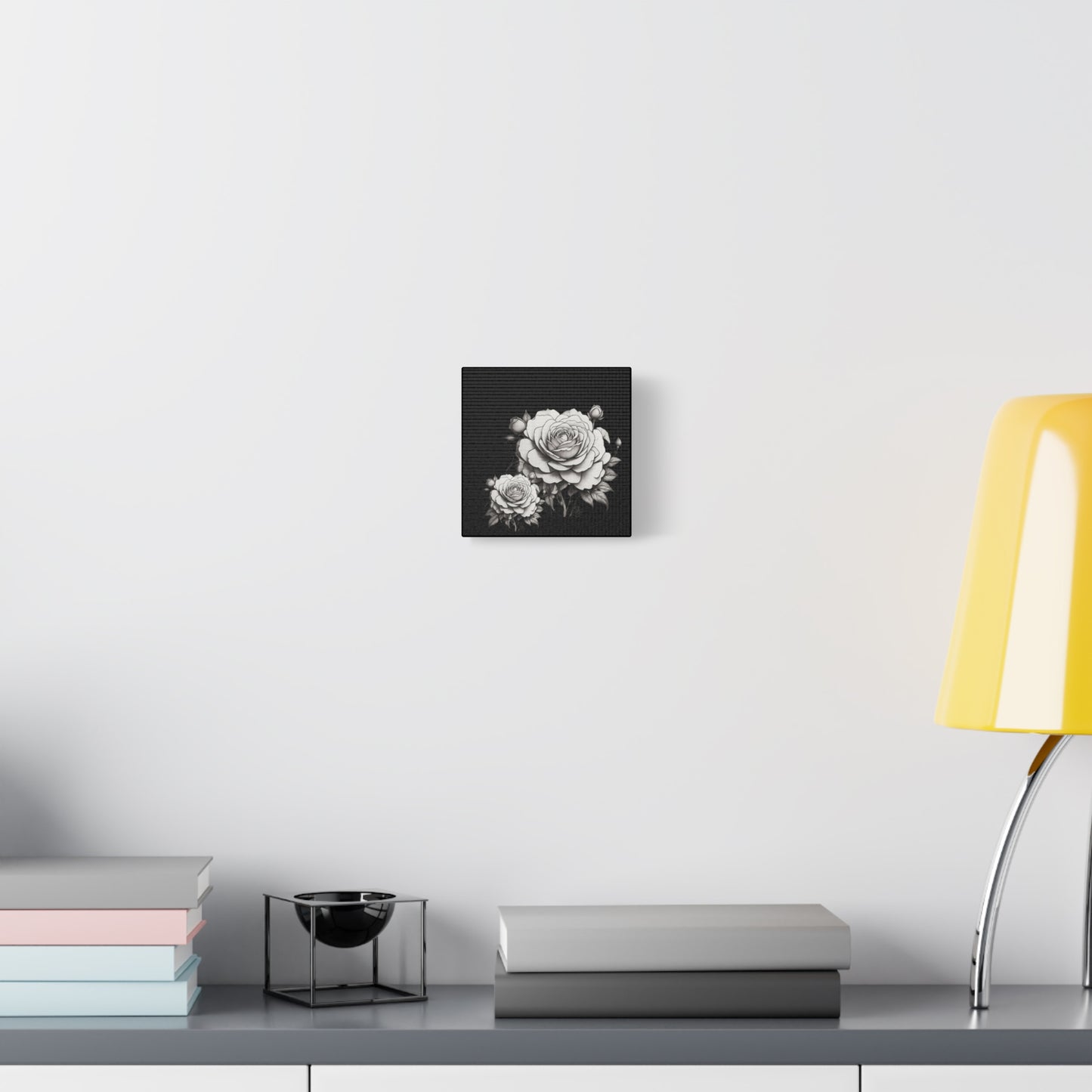 Monochrome Rose Canvas Print — Black & White Floral Wall Art