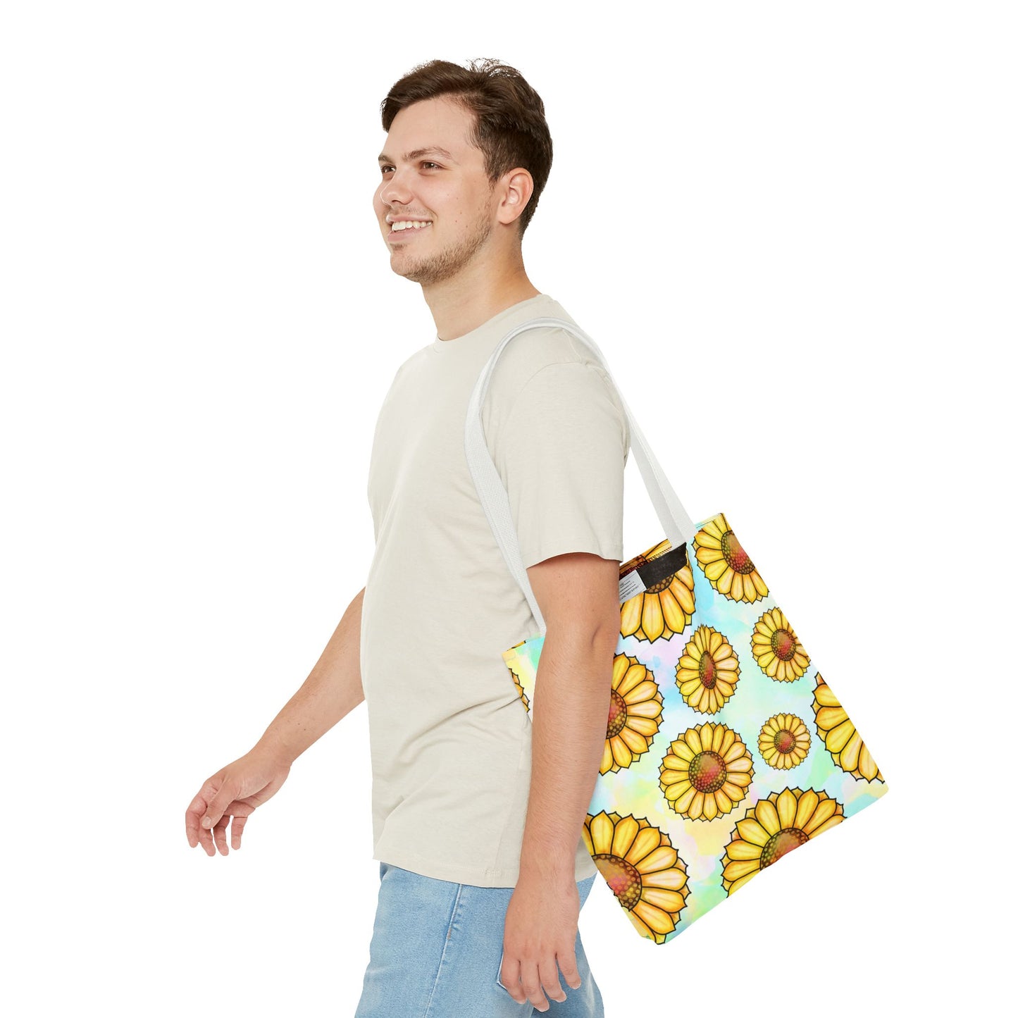 Sunny Floral Tote Bag, Eco-Friendly Shopping Bag, Beach Bag Summer Accessory