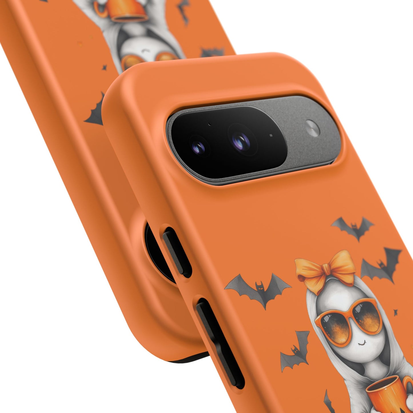 Halloween Ghost Phone Case, Cute Cat Ghost Case, Autumn Phone Cover, Spooky Season Gift, Trick or Treat Case