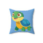 Turtle Plush Pillow, Kids Room Decor, Fun Turtle Cushion, Playful Animal Pillow,