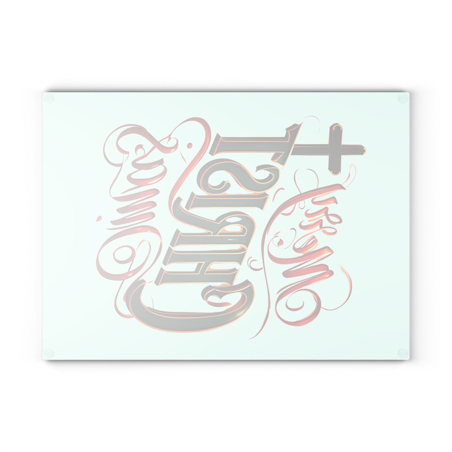 Glass Cutting Board - 'Merry Christmas' Festive Holiday Serving & Prep Board