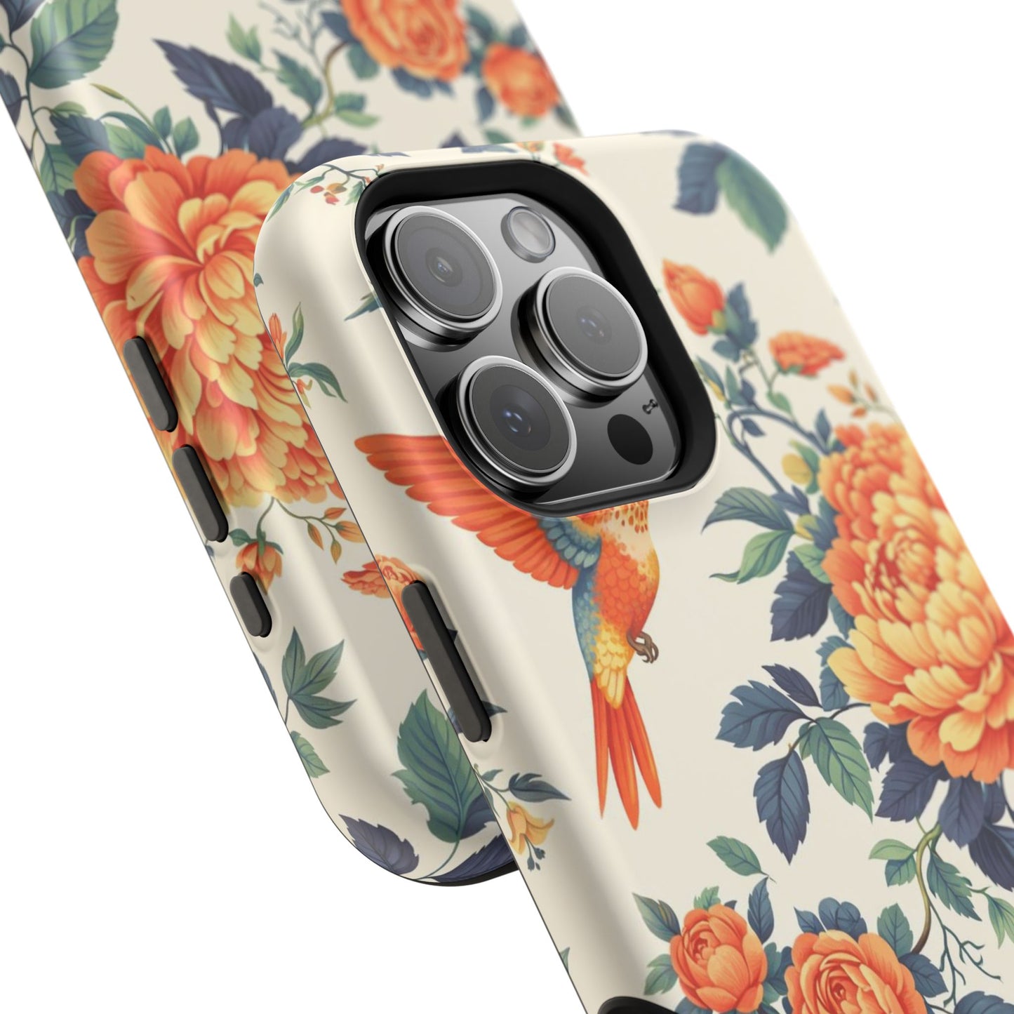 Floral Hummingbird Magnetic Phone Case — Impact-Resistant Protective Cover