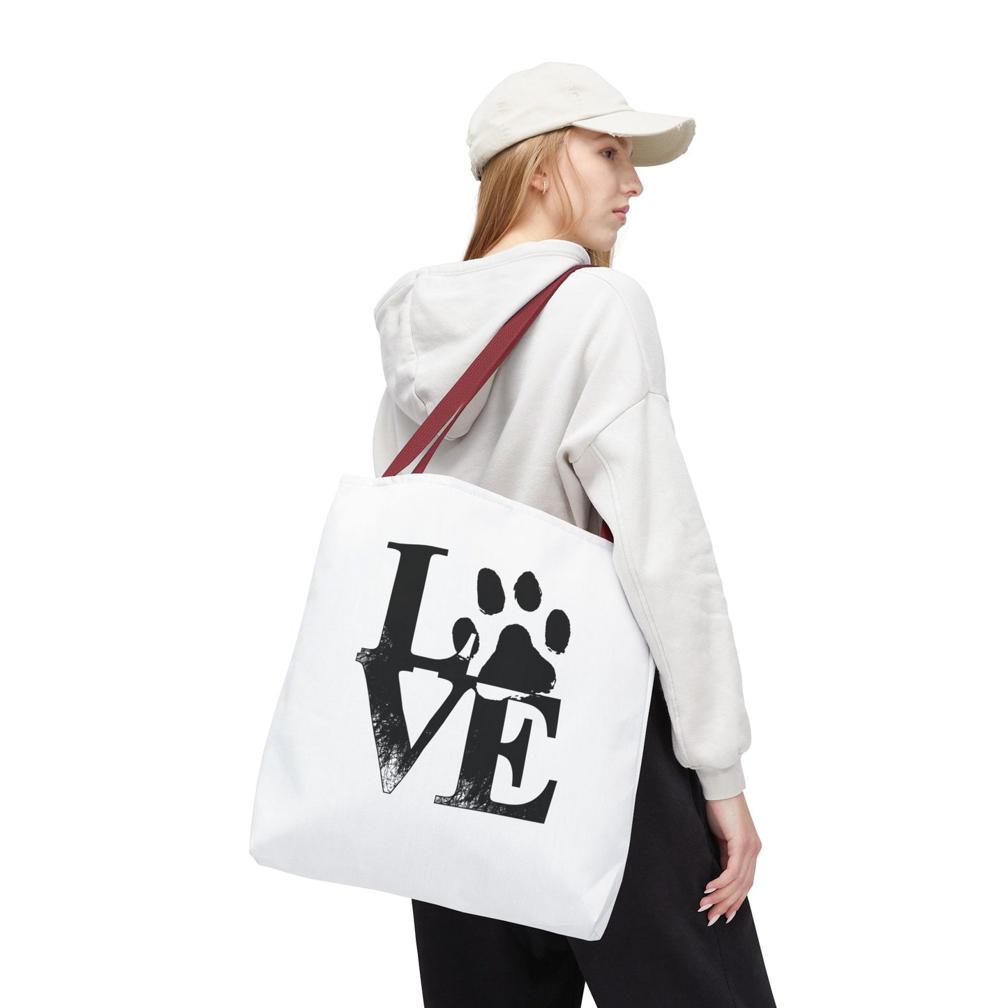 Love Paw Print Tote Bag, Pet Lover's Gift, Eco-Friendly Shopping Bag, Animal Rescue Fundraiser, Personalized Pet Tote