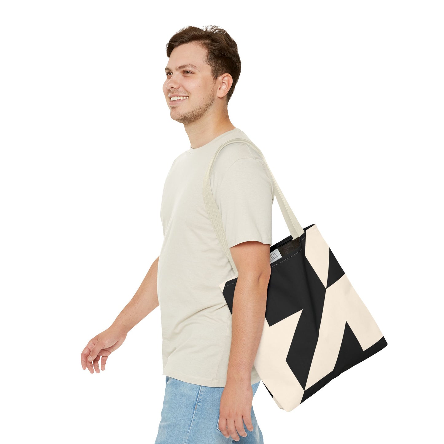 Chic Abstract Tote Bag, Stylish Travel Bag, Reusable Shopping Bag, Modern Design Bag, Fashionable Canvas Tote