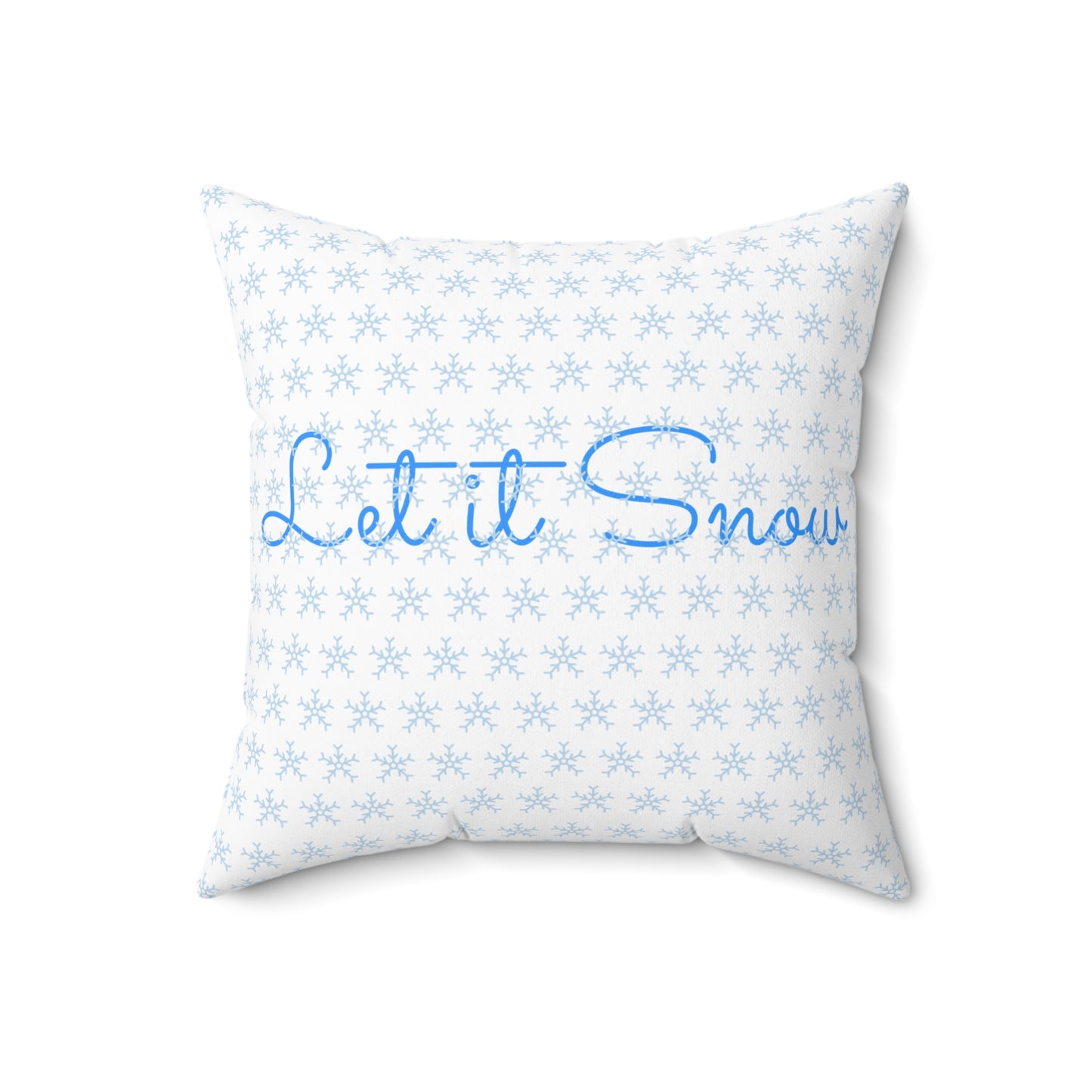 Winter Wonderland Square Pillow - Cozy Home Decor, Holiday Accent, Gift for Snow Lovers, 'Let it Snow' Cushion, Winter Greetings
